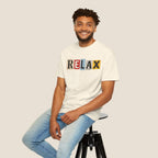 RELAX Ransom Note T-Shirt | Retro Magazine Cutout Font