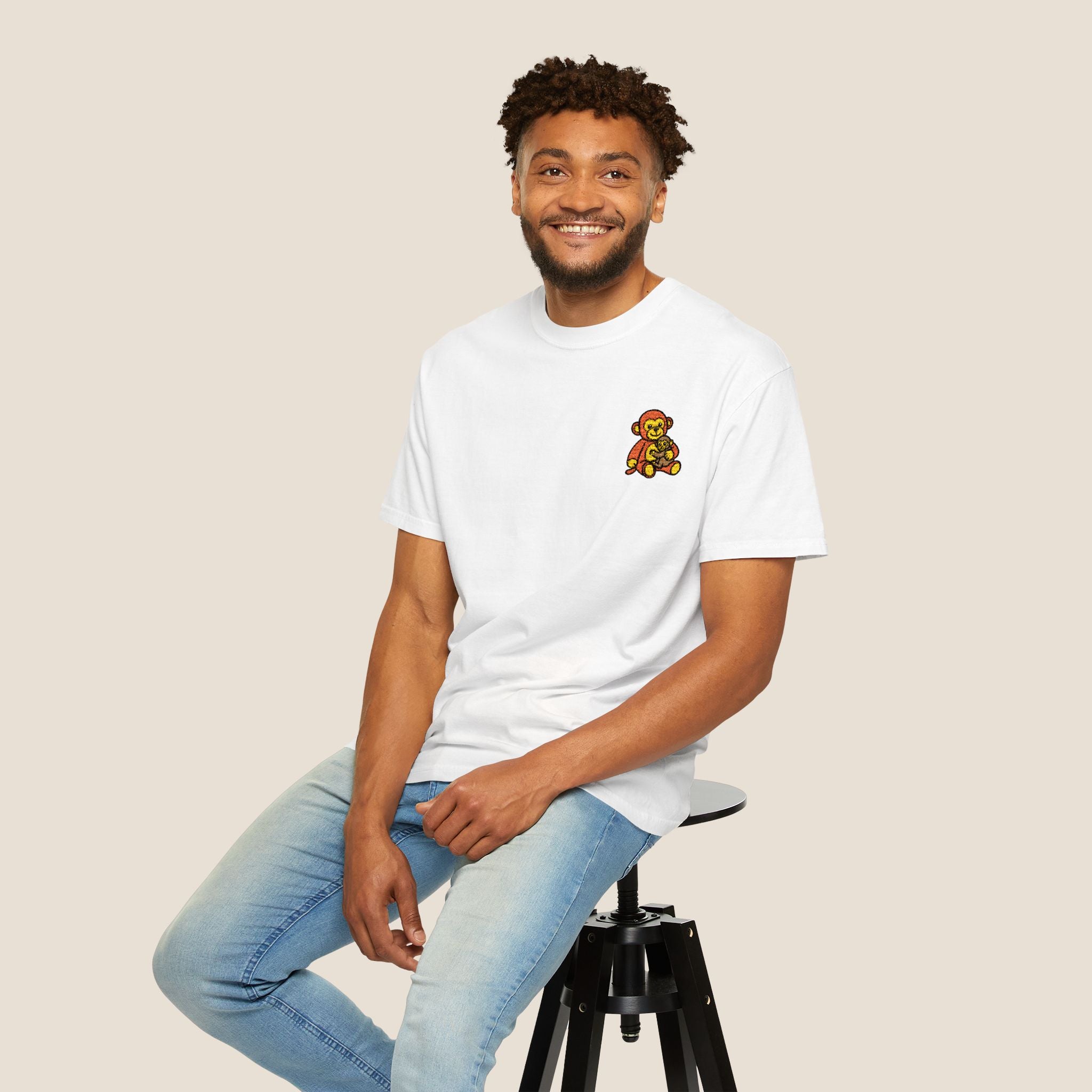 Embroidered Punch Monkey Shirt | Heavyweight T-Shirt