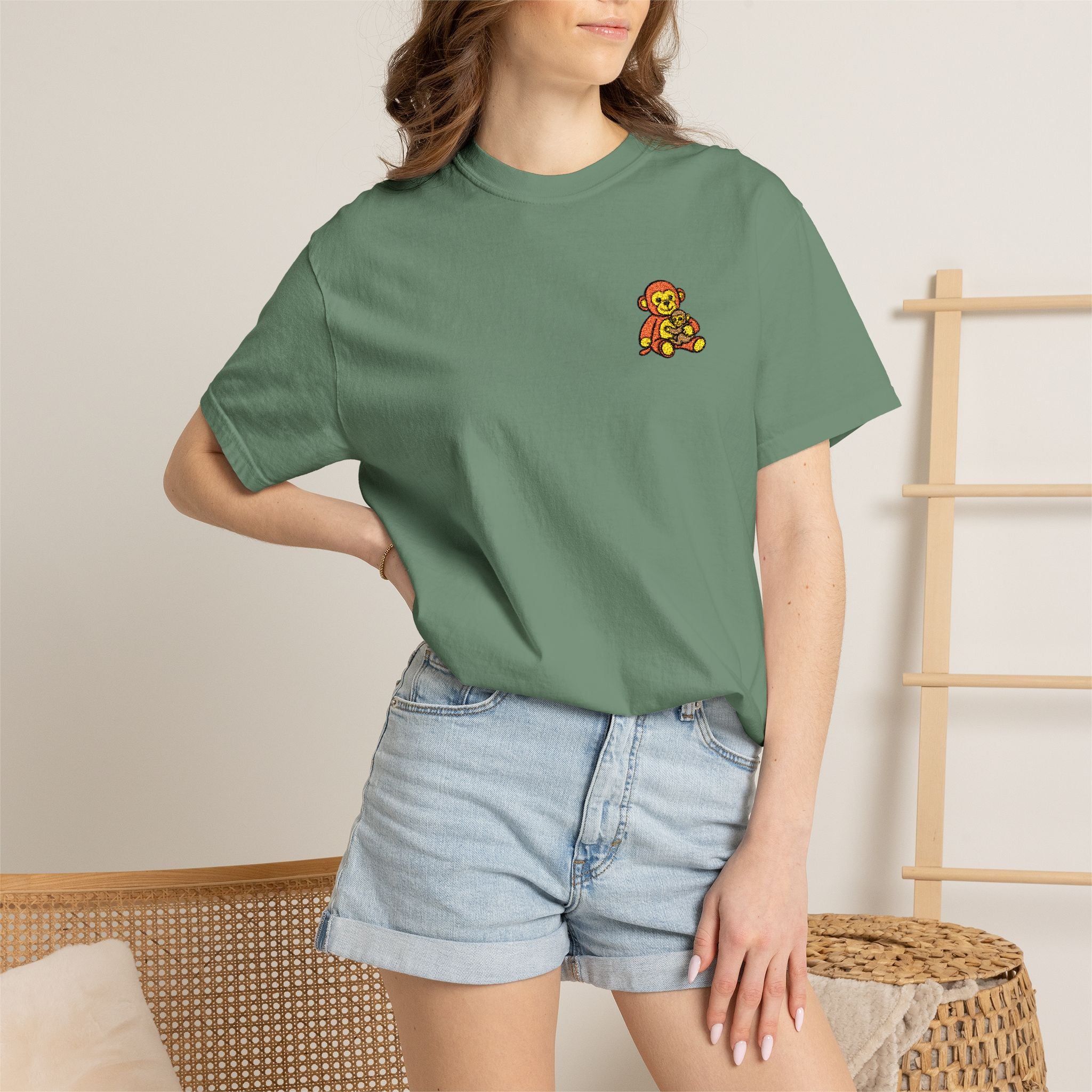 Embroidered Punch Monkey Shirt | Heavyweight T-Shirt