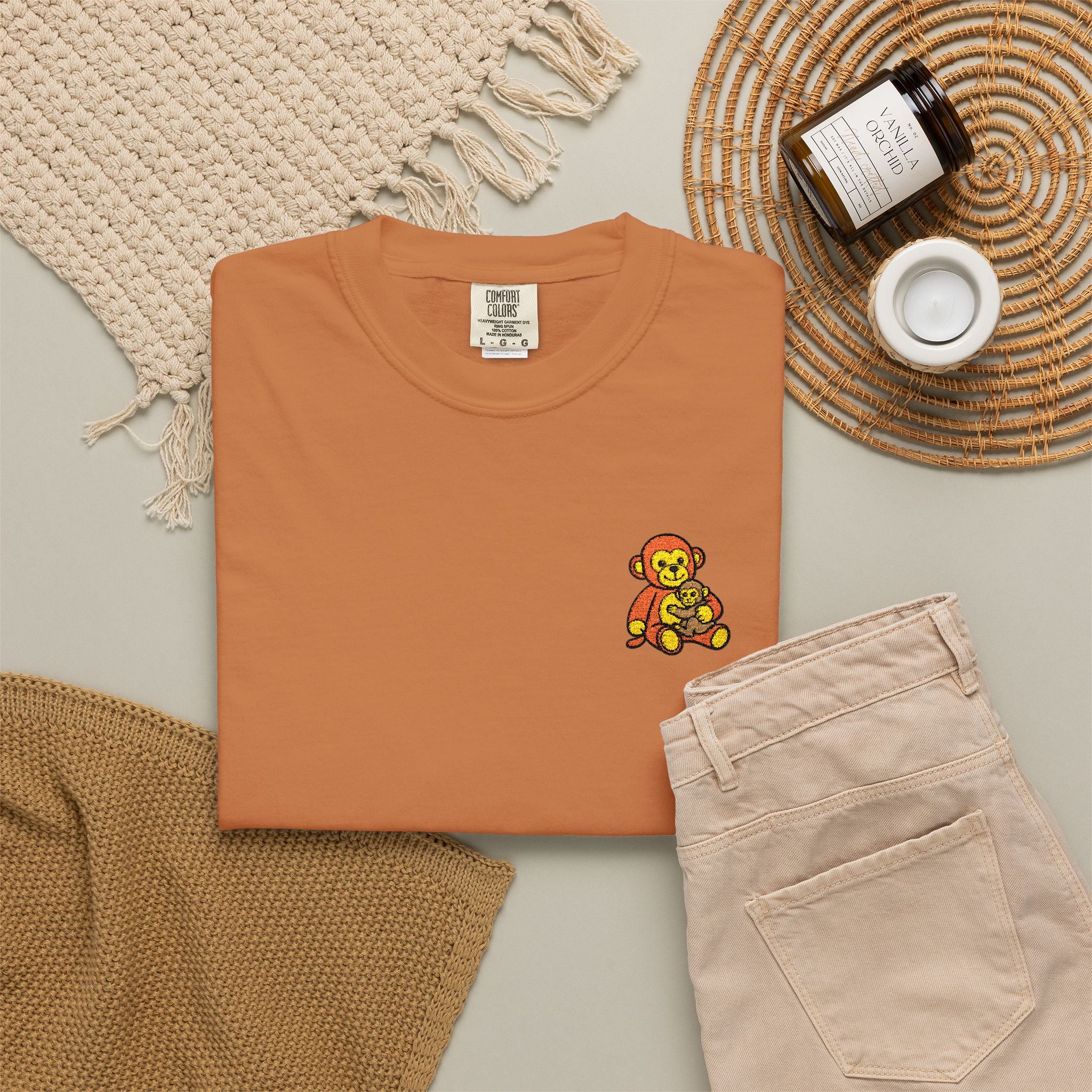 Embroidered Punch Monkey Shirt | Heavyweight T-Shirt