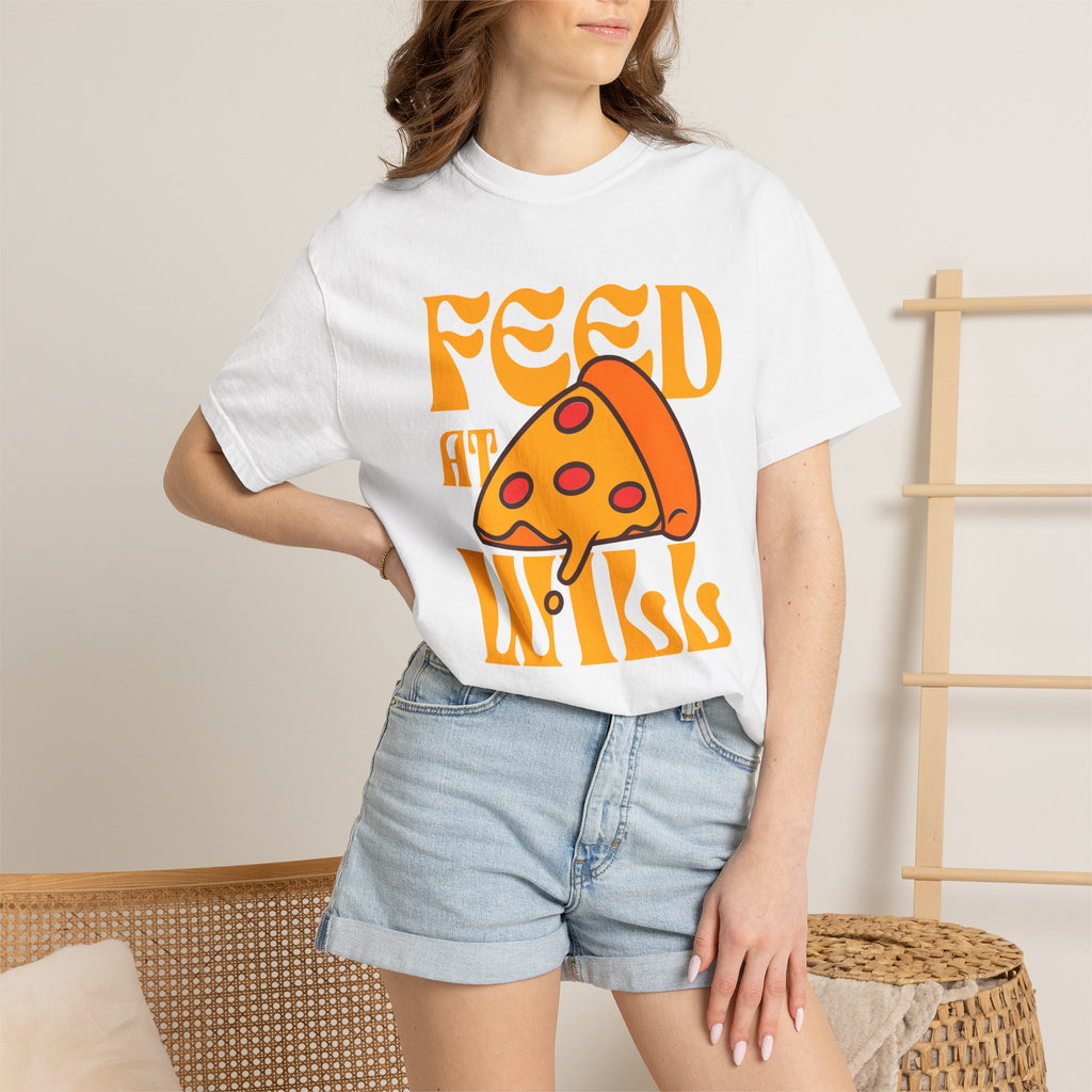 Retro Pizza Shirt Feed At Will | Funny Foodie Gift for a Foodie