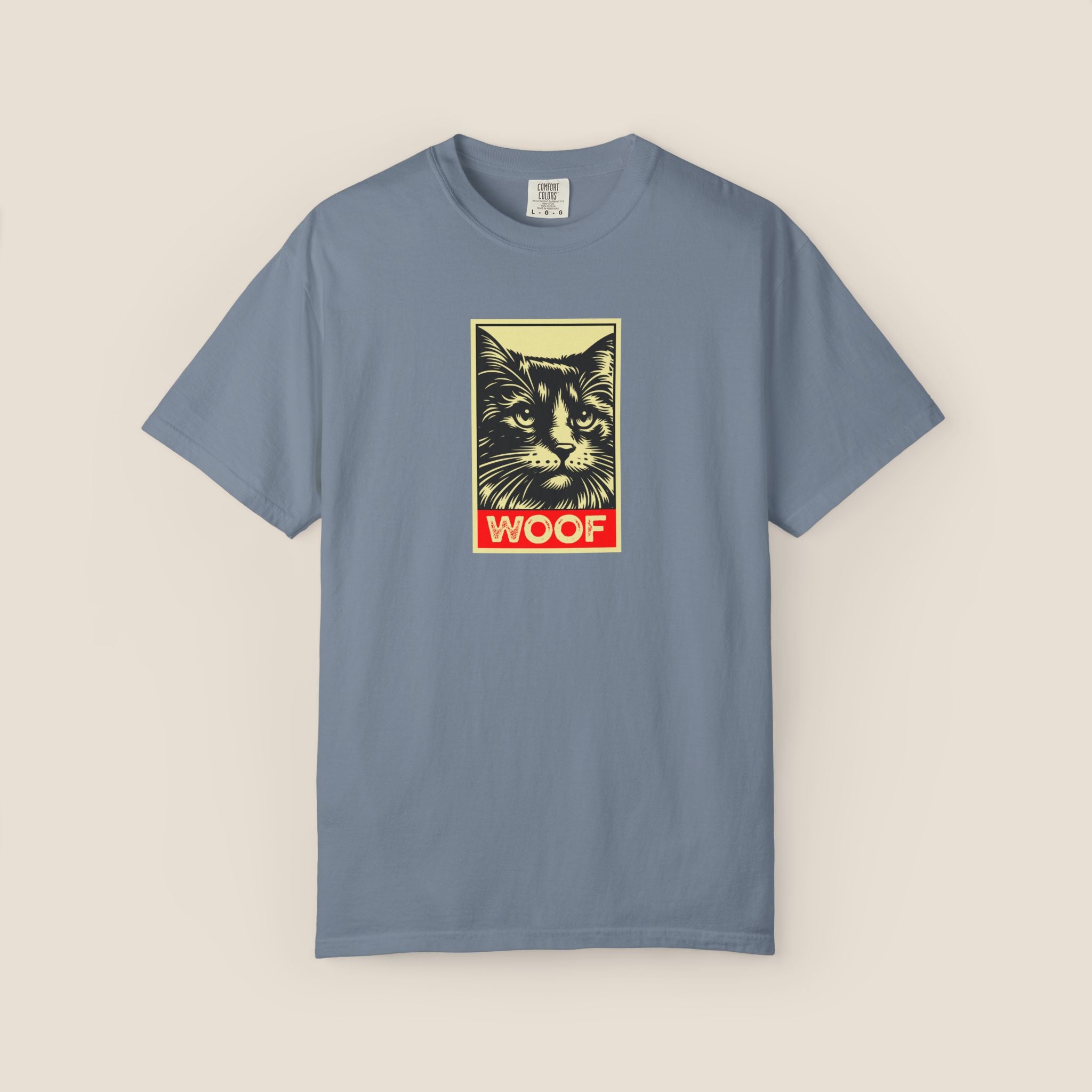 WOOF! Cat T-Shirt | Funny Cat Lover Gift | Ironic Cat Tee