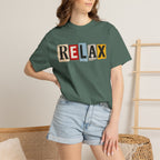 RELAX Ransom Note T-Shirt | Retro Magazine Cutout Font