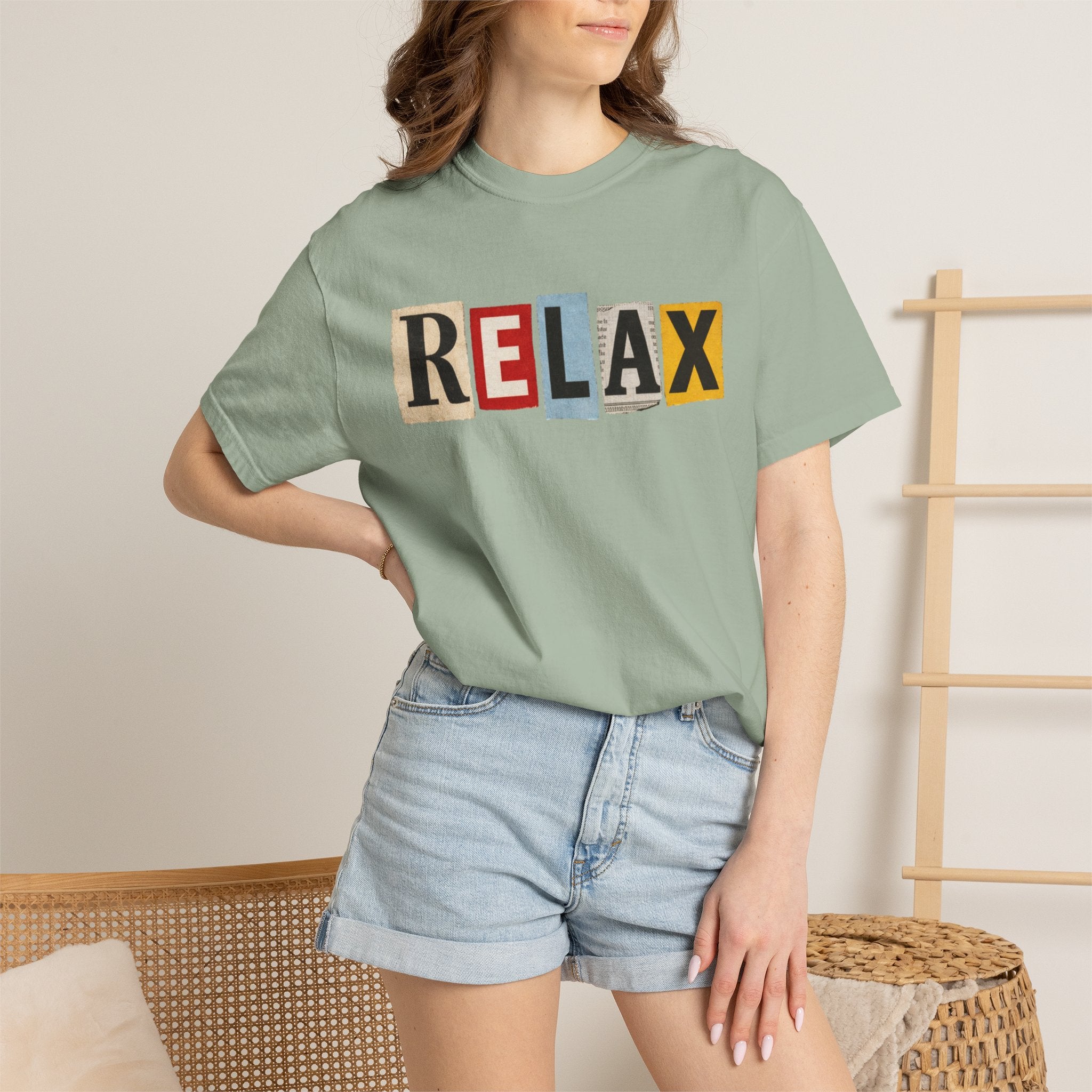 RELAX Ransom Note T-Shirt | Retro Magazine Cutout Font