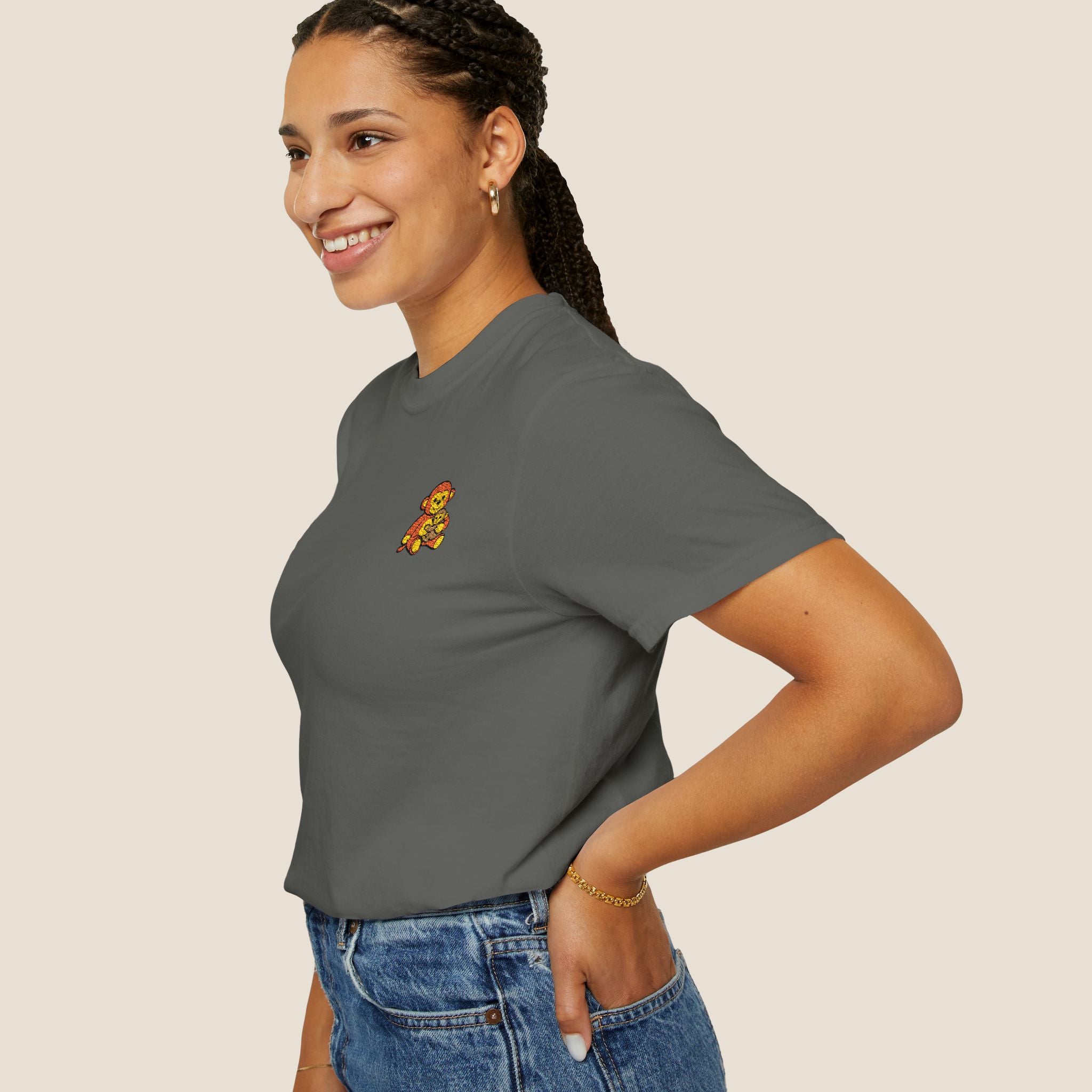 Embroidered Punch Monkey Shirt | Heavyweight T-Shirt
