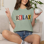 RELAX Ransom Note T-Shirt | Retro Magazine Cutout Font