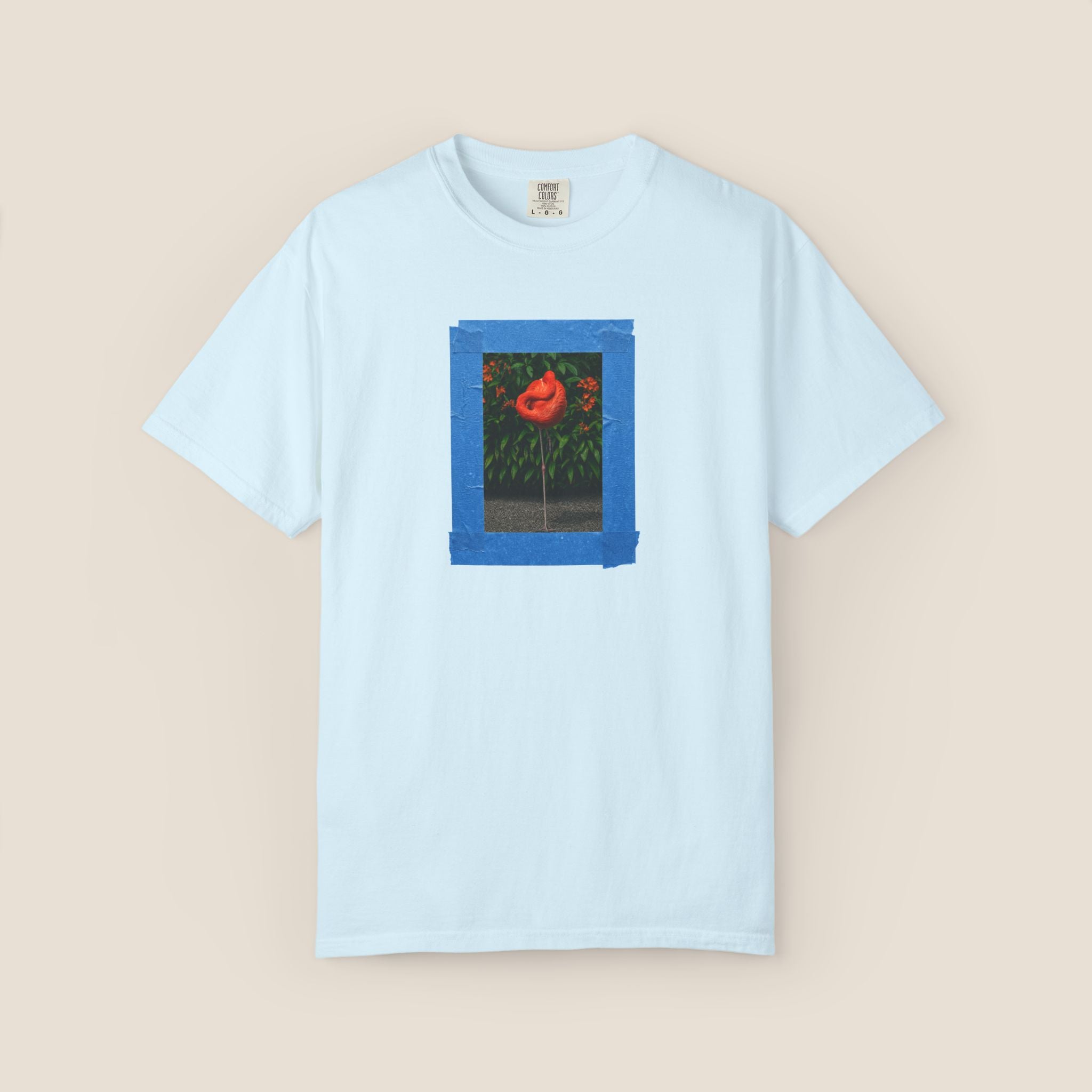 Orange Flamingo Artistic Graphic T-Shirt