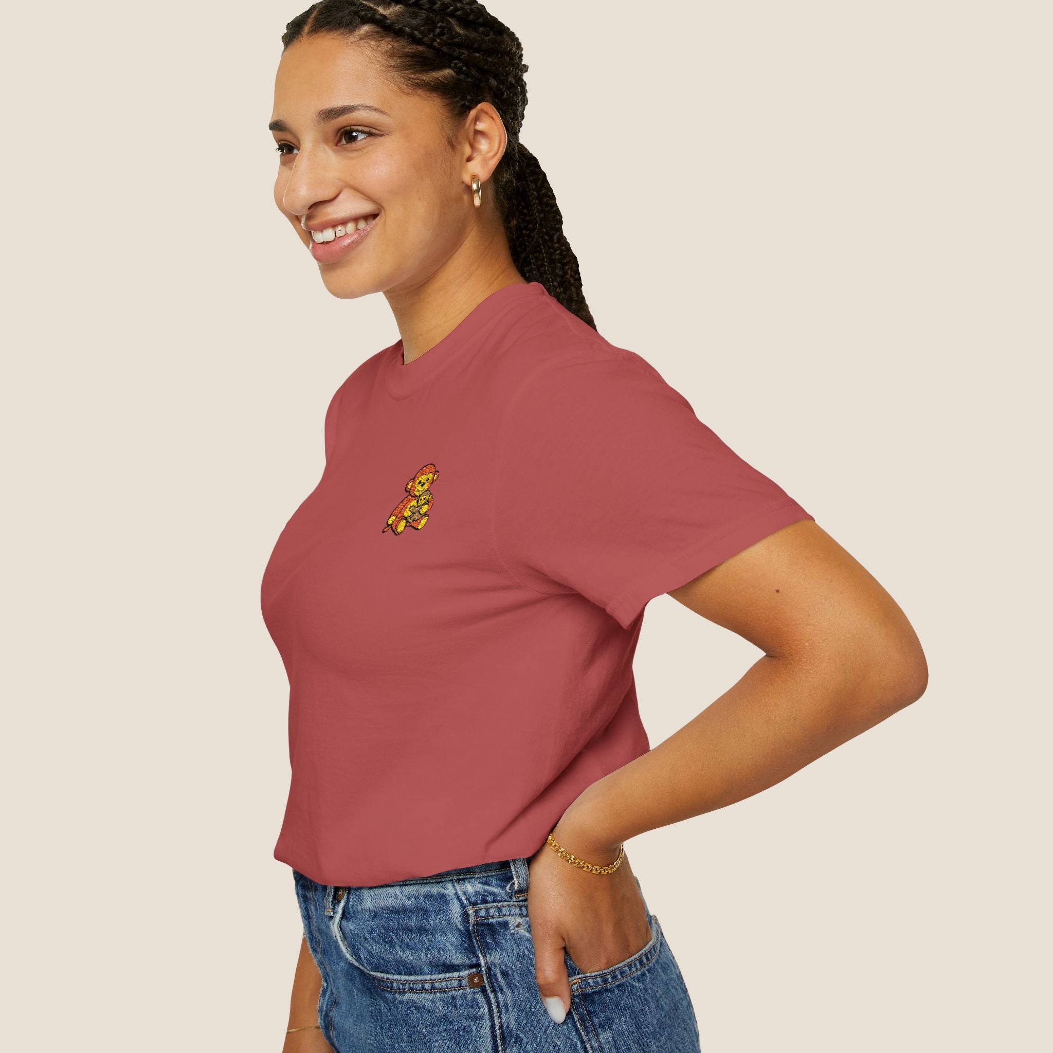 Embroidered Punch Monkey Shirt | Heavyweight T-Shirt