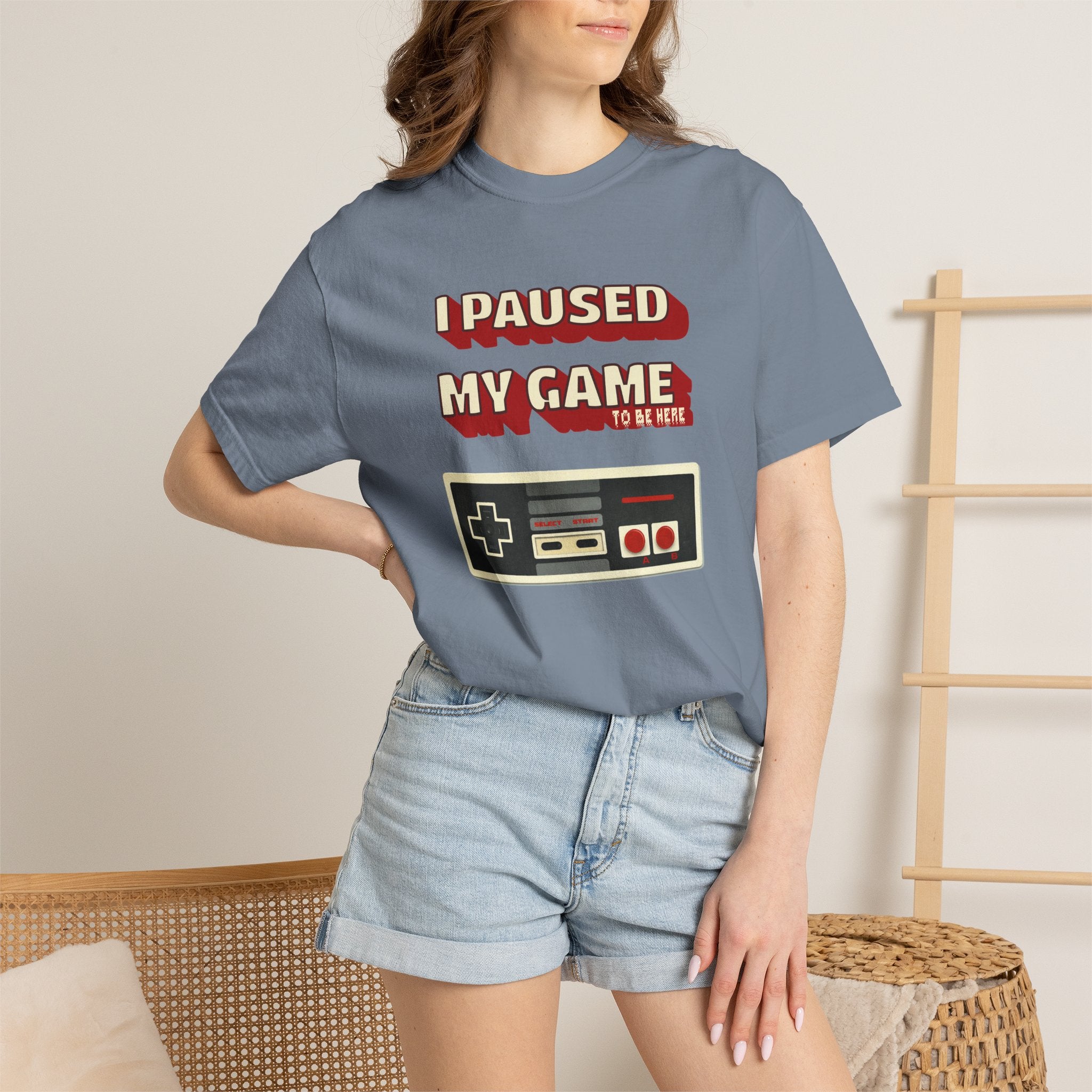 I Paused My Game To Be Here T-Shirt | Retro Funny Gamer Gift