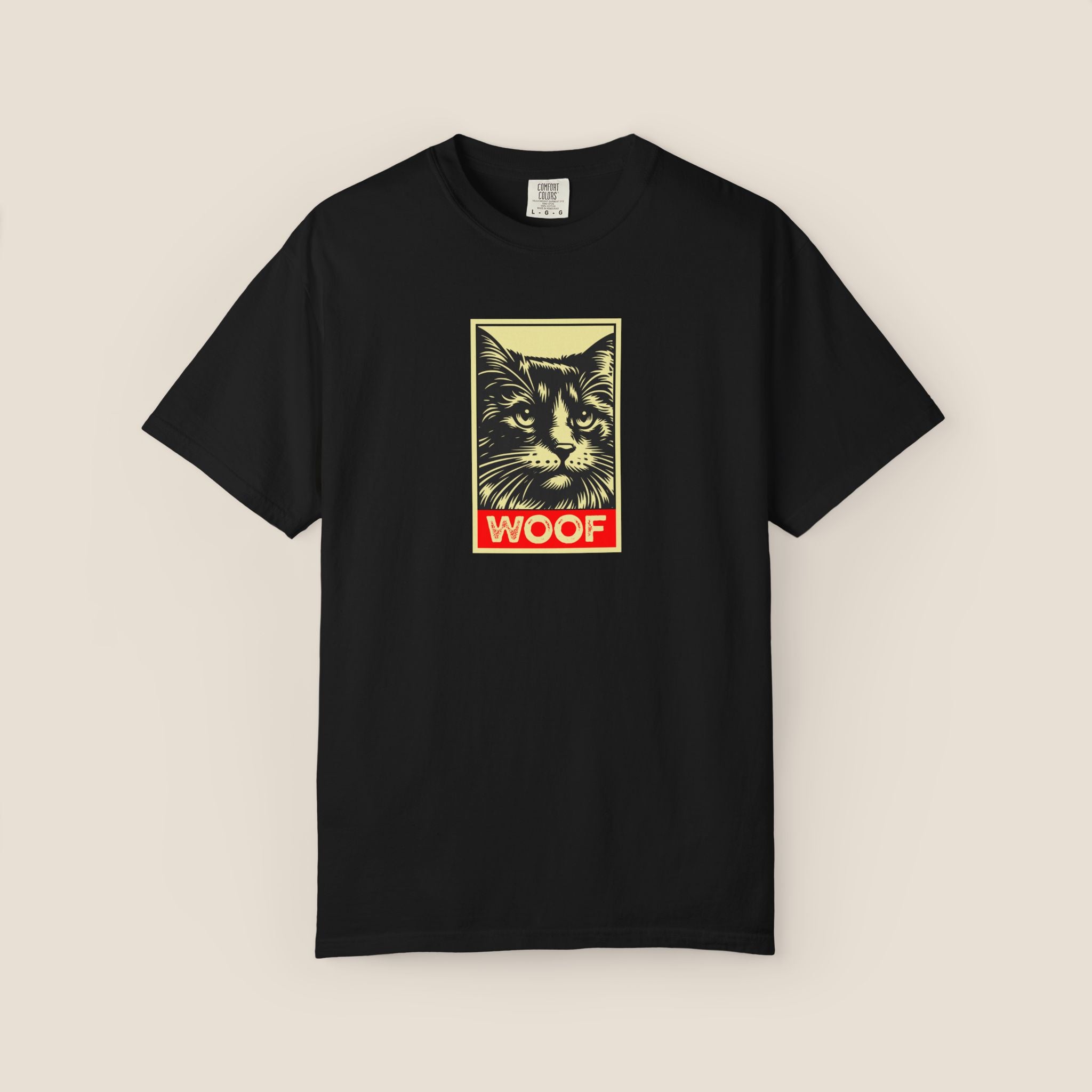 WOOF! Cat T-Shirt | Funny Cat Lover Gift | Ironic Cat Tee
