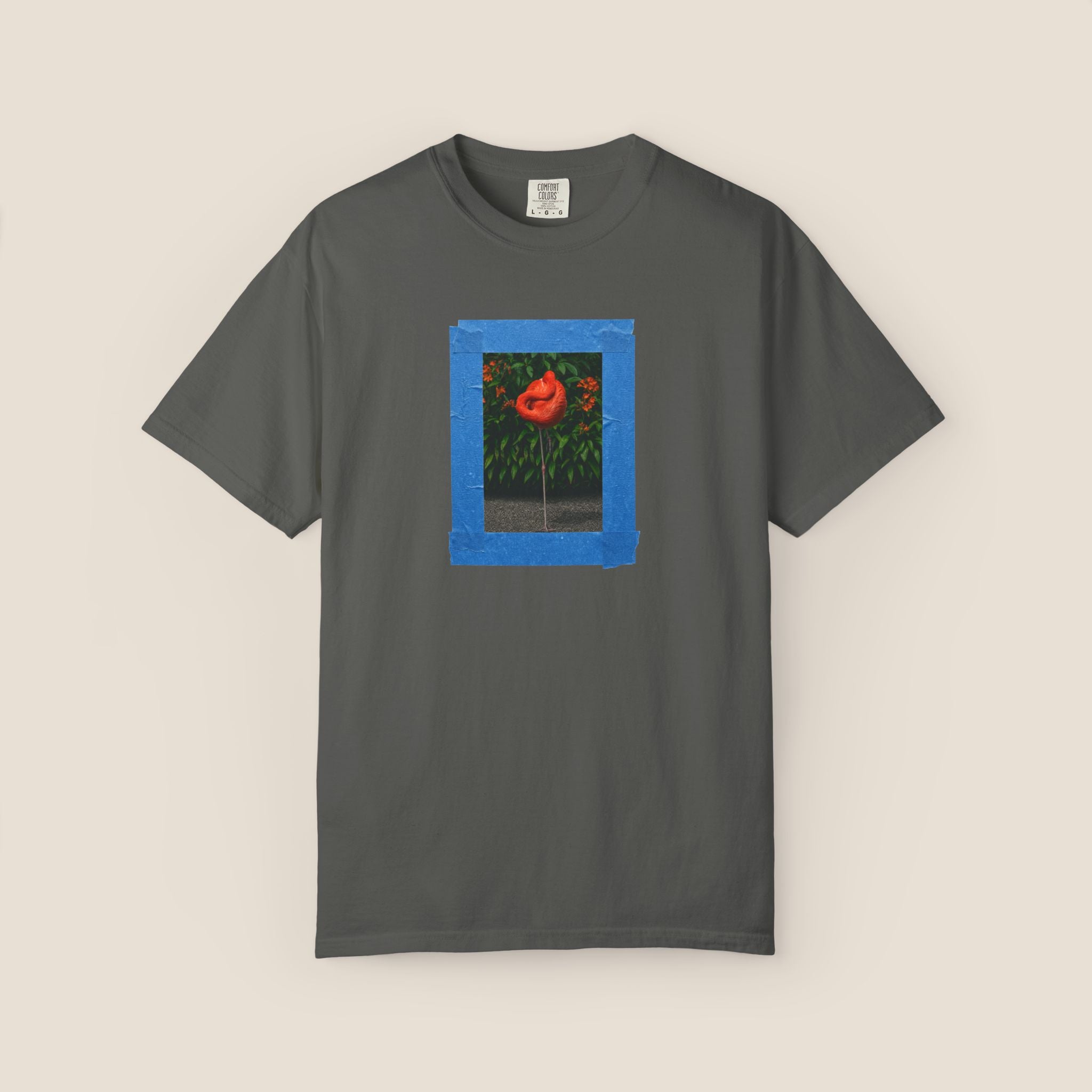 Orange Flamingo Artistic Graphic T-Shirt