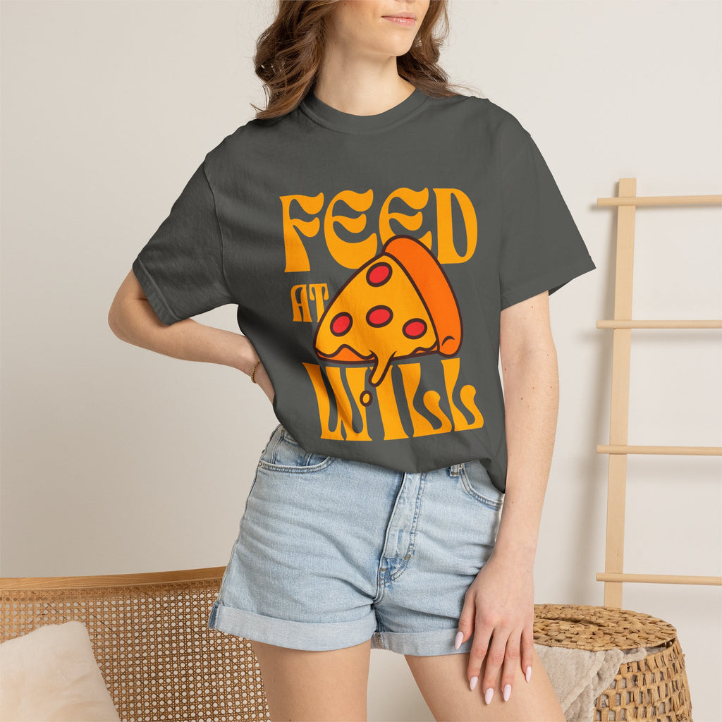 Retro Pizza Shirt Feed At Will | Funny Foodie Gift for a Foodie